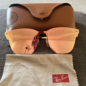 Rose and Gold Ray Ban Blaze Clubmaster Sunglasses.